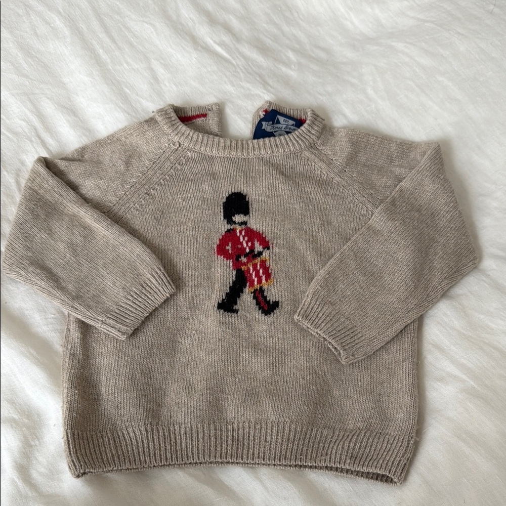 Thomas Brown Kids Beige Sweater with Guardsman’s Design